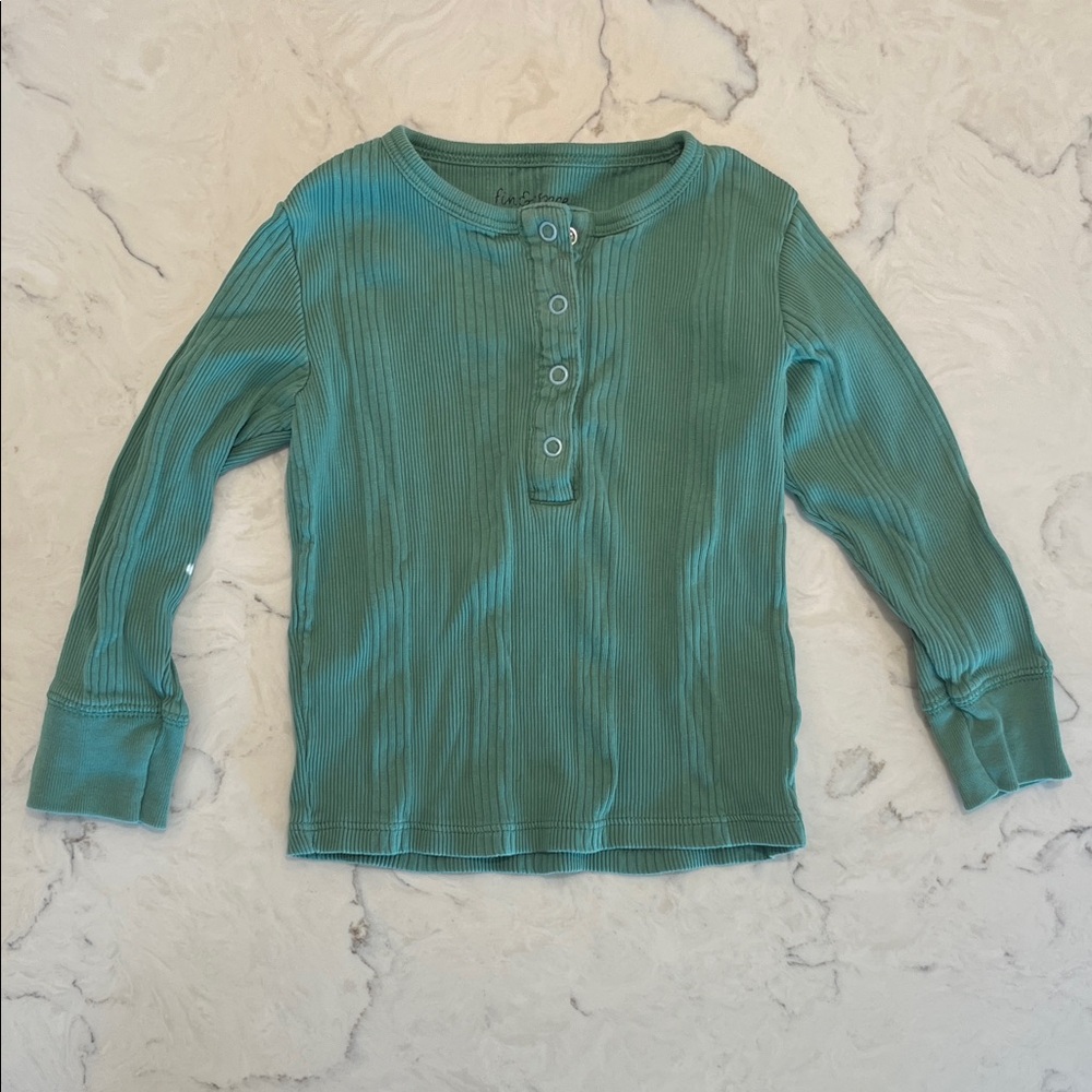 Stylish Teal Long Sleeve Kids Shirt